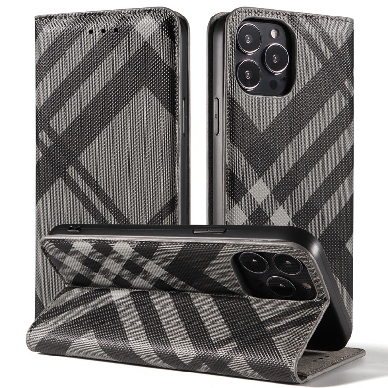 Plaid Flip Cover Leather Phone Case